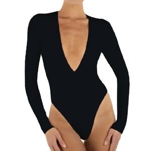 Elegant Black Long Sleeve Bodysuit